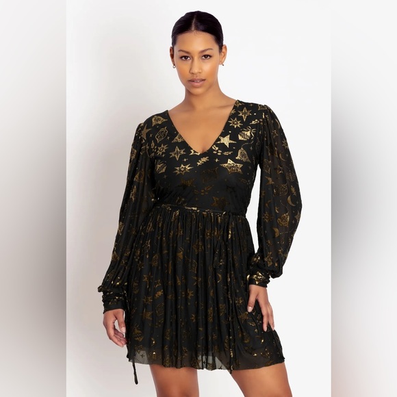 Black Milk Burned Velvet Christmas Baubles Heavenly Dress - Picture 1 of 5